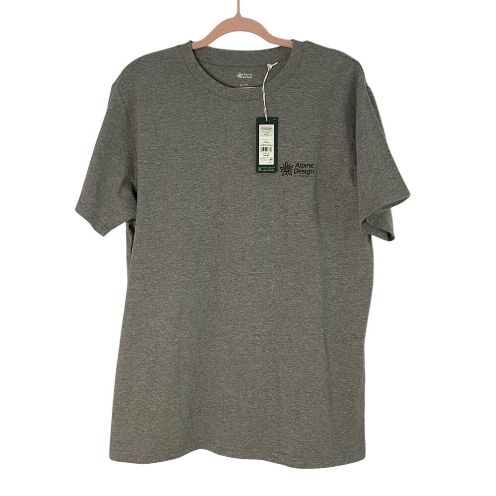 Alpine Design Gray Graphic T Shirt Rocky Mountains Colorado Outdoor Mens Size L‎